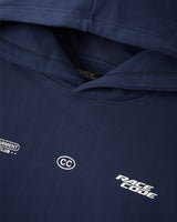 Circuit Club Navy Hoodie chest graphic detail