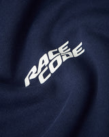Circuit Club Navy Hoodie white Race Code print detail