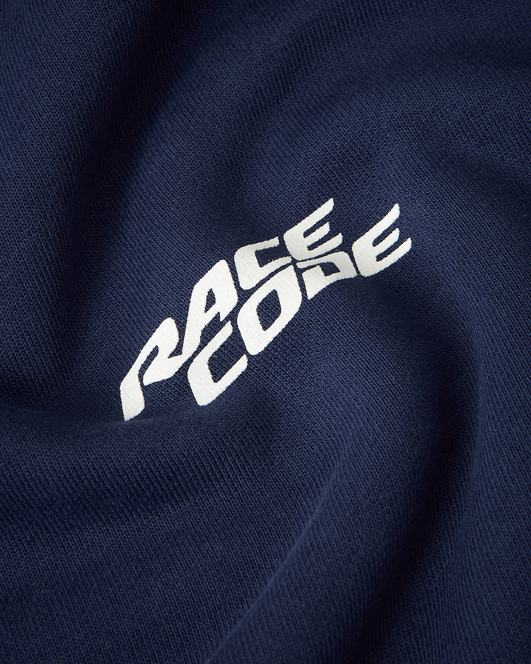 Circuit Club Navy Hoodie white Race Code print detail