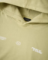 Circuit Club Khaki Hoodie hood and chest graphic detail