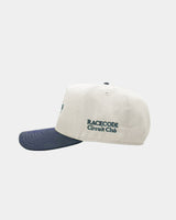 RaceDay Hat Navy side view with Circuit Club embroidery