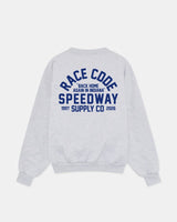 Speedway Crewneck Grey Melange Back - Race Code