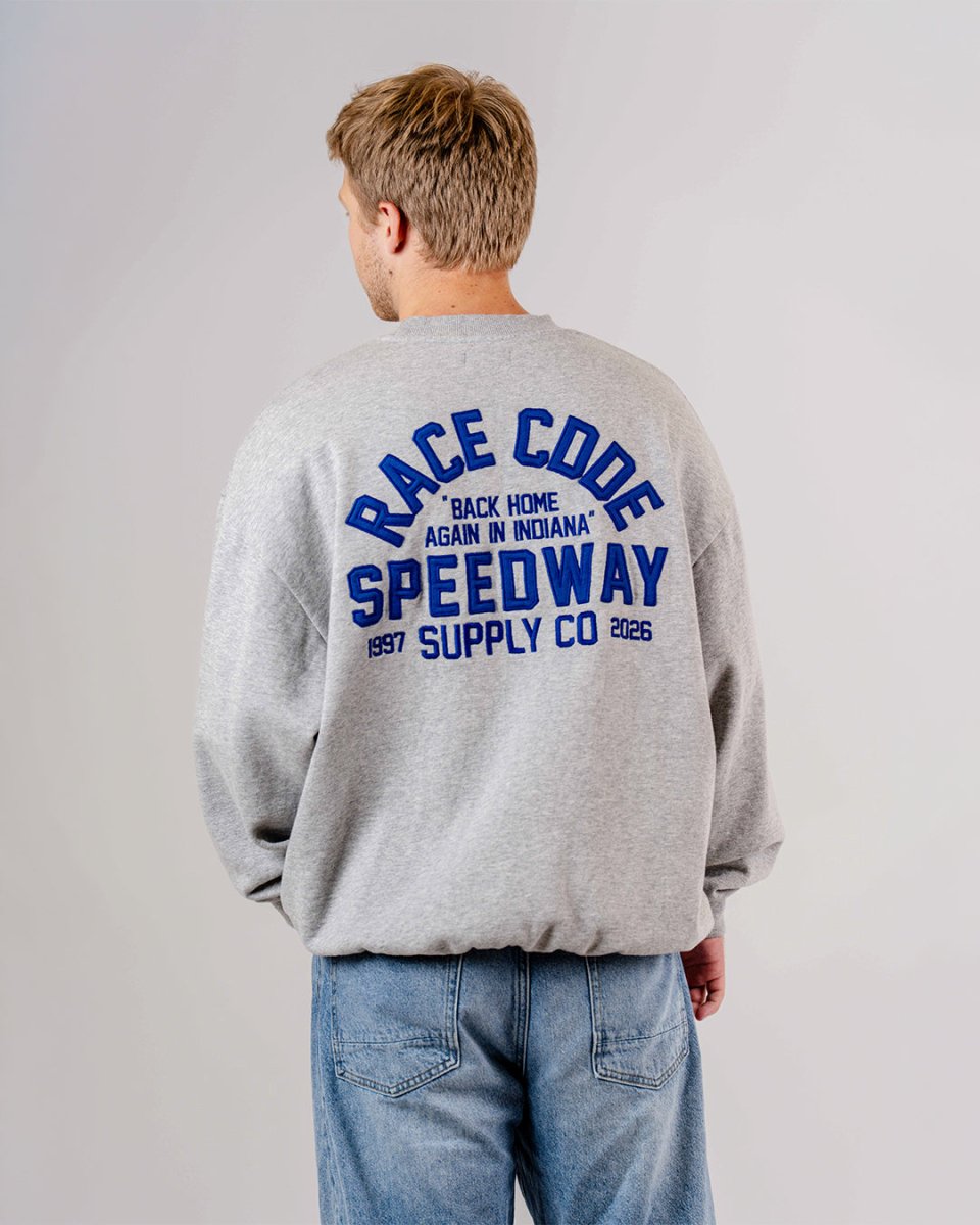 Speedway Crewneck Grey Melange Model - Race Code