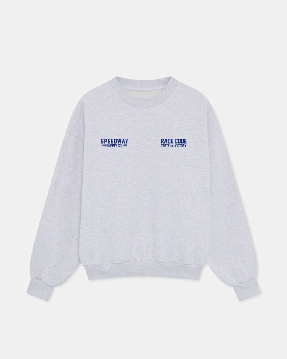 Speedway Crewneck Grey Melange Front - Race Code